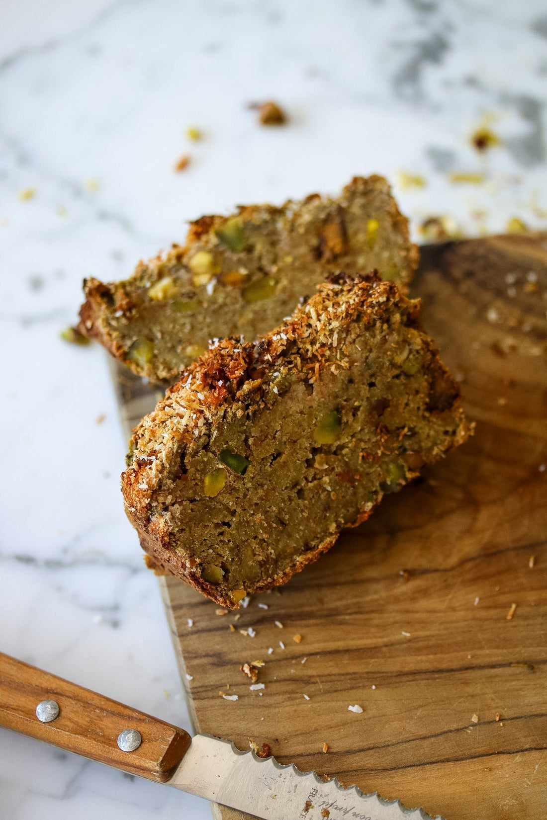 Pistachio Swirl Banana Bread