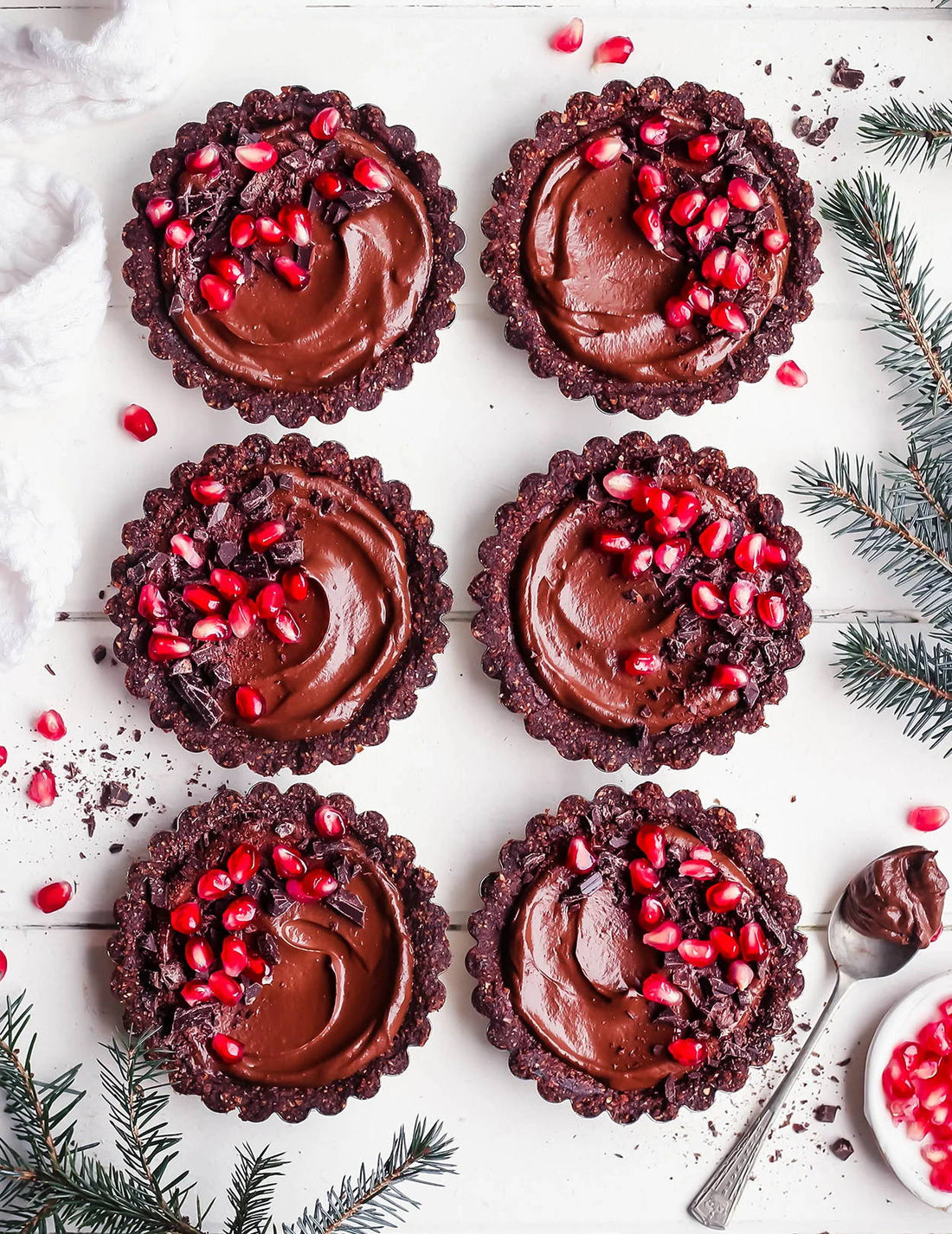 Chocolate & Pomegranate Festive Tarts
